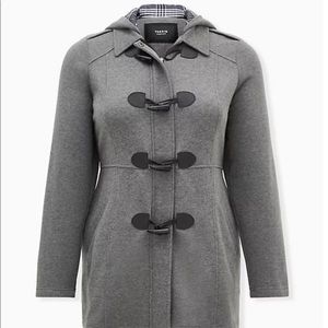 Torrid Grey Fleece Sweater Jacket w/ Hood. LIKE NEW!